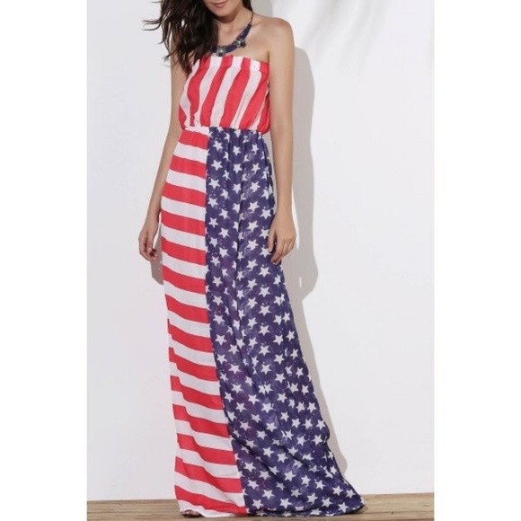 Stars And Stripes Maxi Tube Dress M - Picture 2 of 9